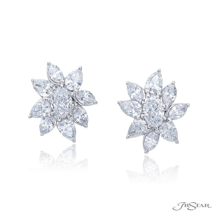 1.41 ctw Certified Floral Diamond Earrings in Platinum