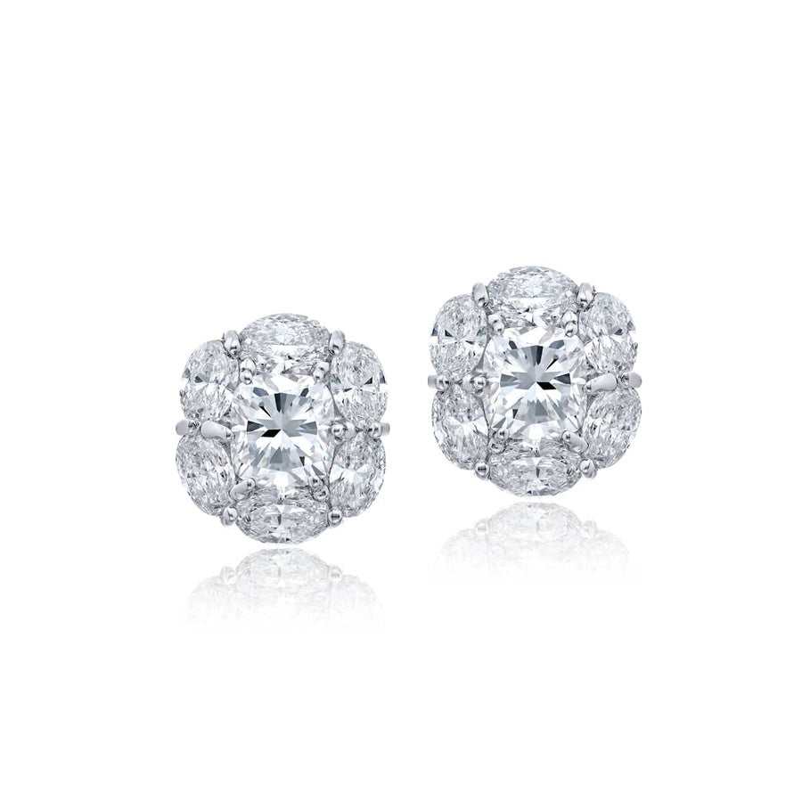 Timeless GIA-Certified Cushion & Oval-Cut Diamond Earrings in Platinum