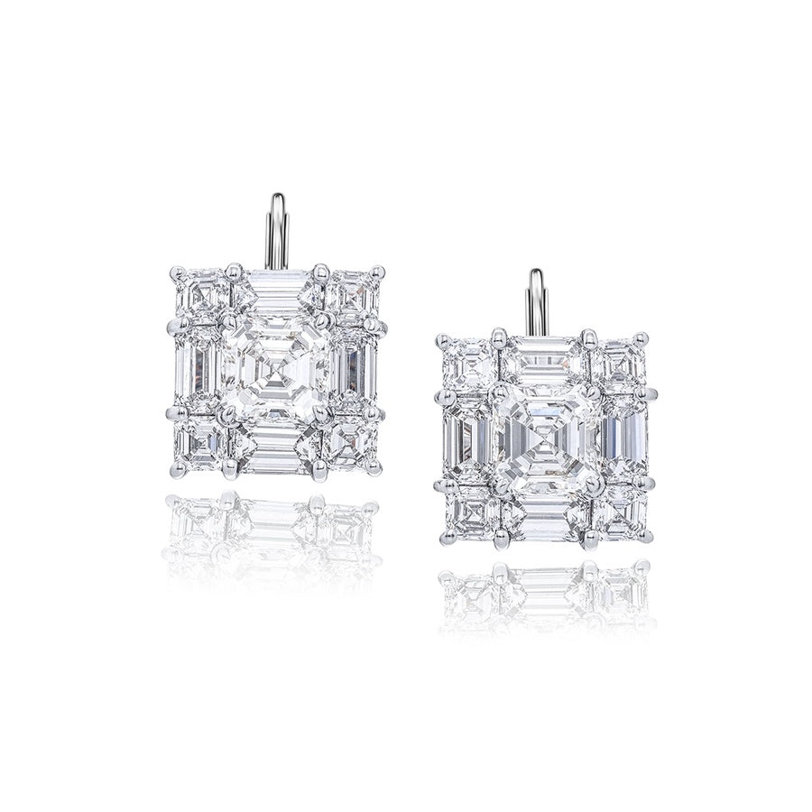 3.08 ctw. GIA Certified Emerald-Cut Diamond Earrings in Platinum