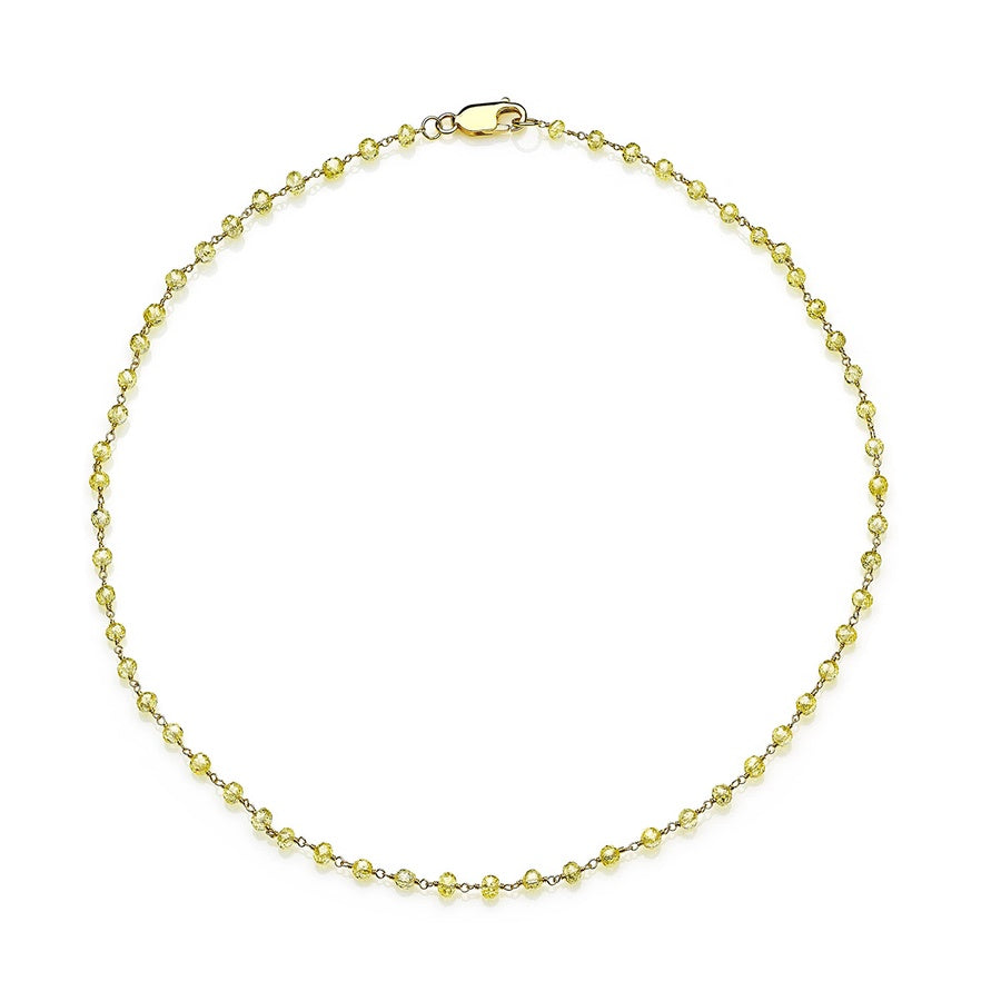 18KY Briolette Fancy Yellow Diamond Necklace
