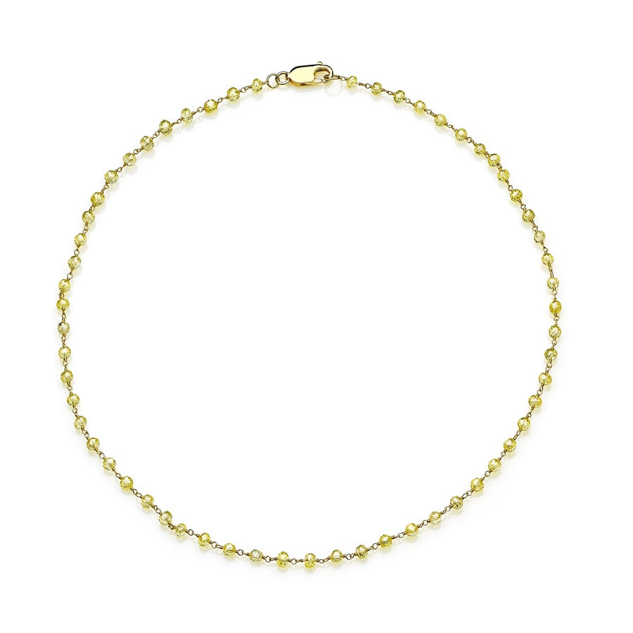 18K Yellow Briolette Fancy Yellow Diamond Necklace