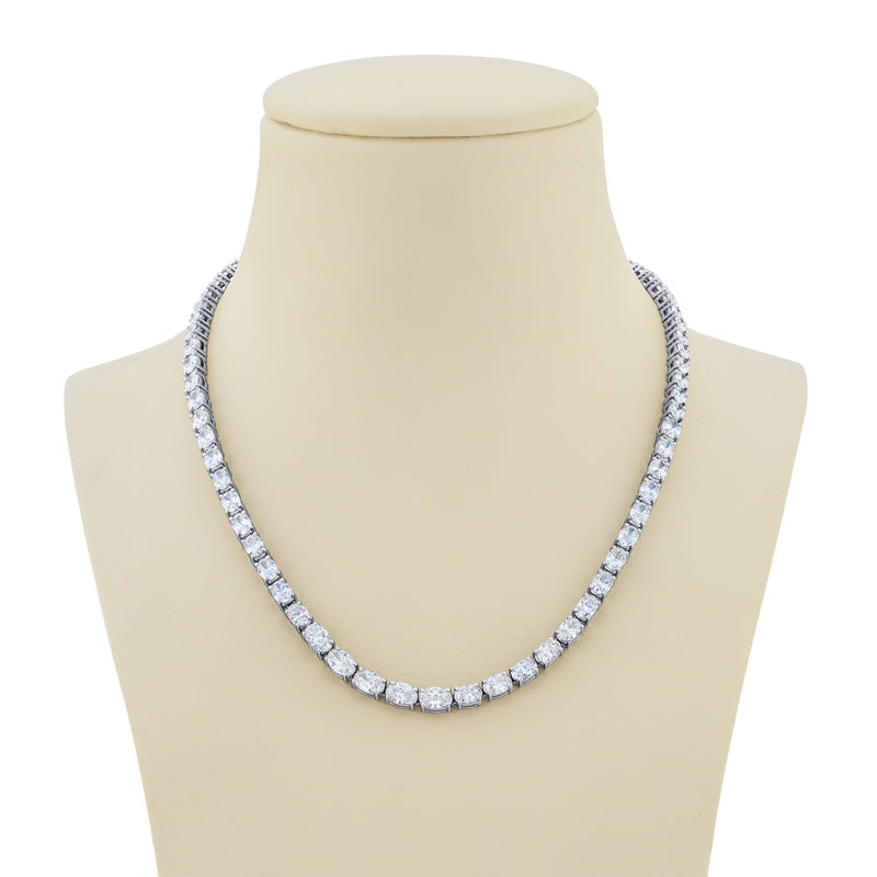 Platinum Oval Diamond Necklace