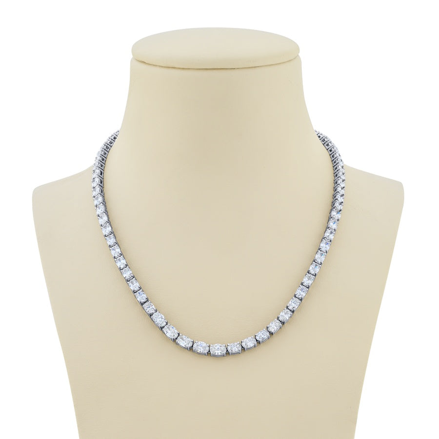 Platinum Oval Diamond Necklace