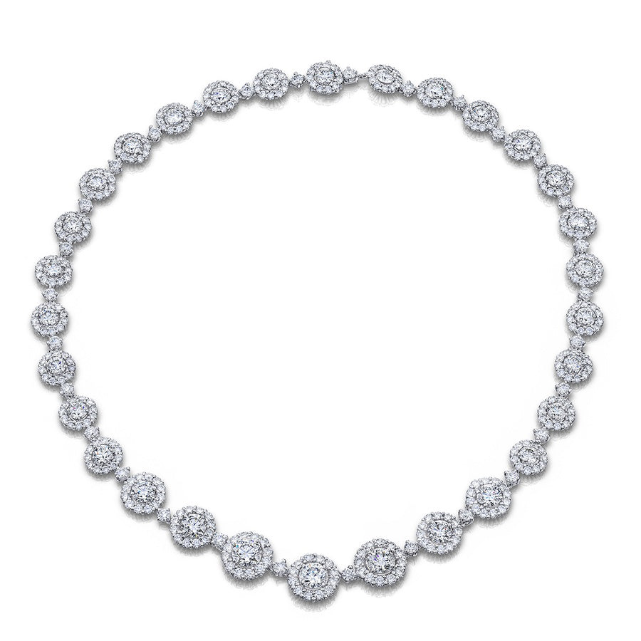 Platinum Round Diamond Certified Necklace