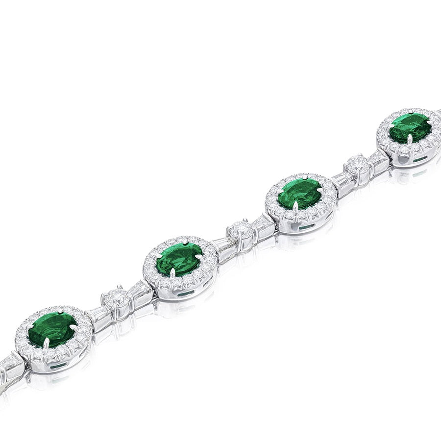 Platinum Oval Paraiba Micro Pave Bracelet