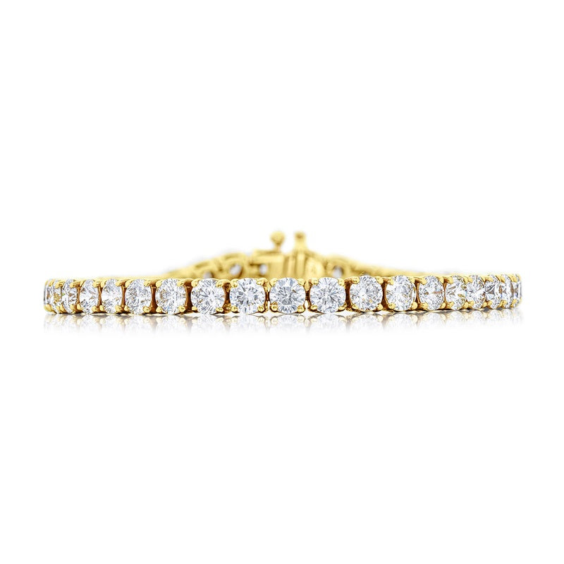 18K Yellow Gold Round Diamond Bracelet