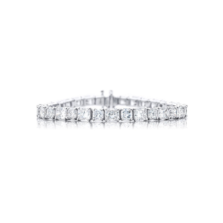 Platinum Radiant-Cut Diamond Bracelet