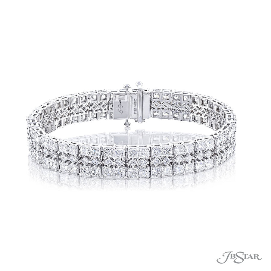 Diamond Bracelet 3 Row Radiant-Cut 23.31 ctw. Shared Prong