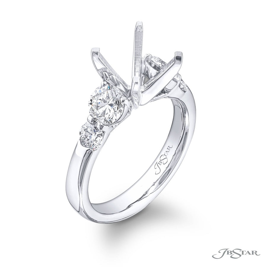 Diamond Semi-Mount Graduating Round 1.38 ctw. Shared Prong
