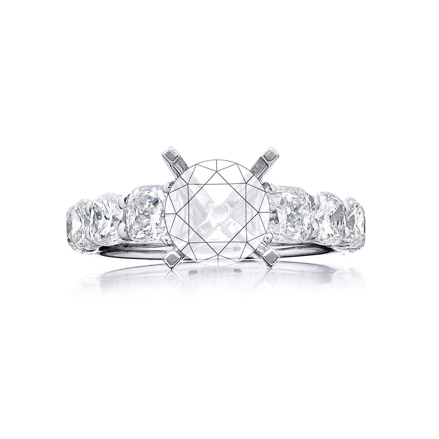 | Diamond Semi-Mount Setting 8 Cushion-Cut