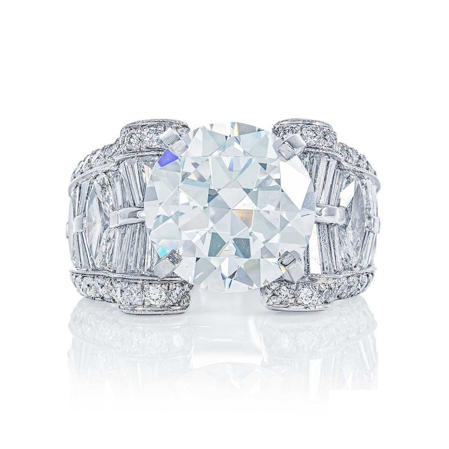 Diamond semi-mount marquise and tapered baguette diamonds