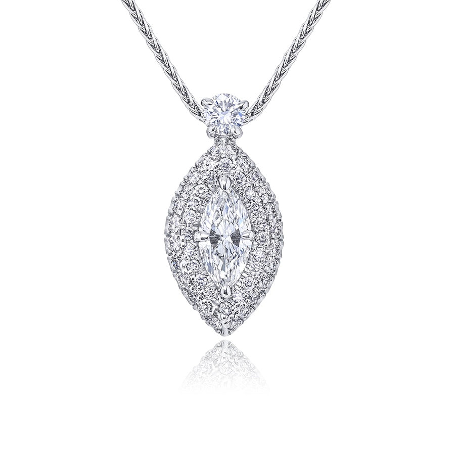 Platinum Marquise Diamond Pendant