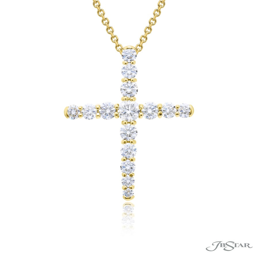 Exquisite Style: Our Timeless Diamond Cross Pendant in 18K Yellow Gold