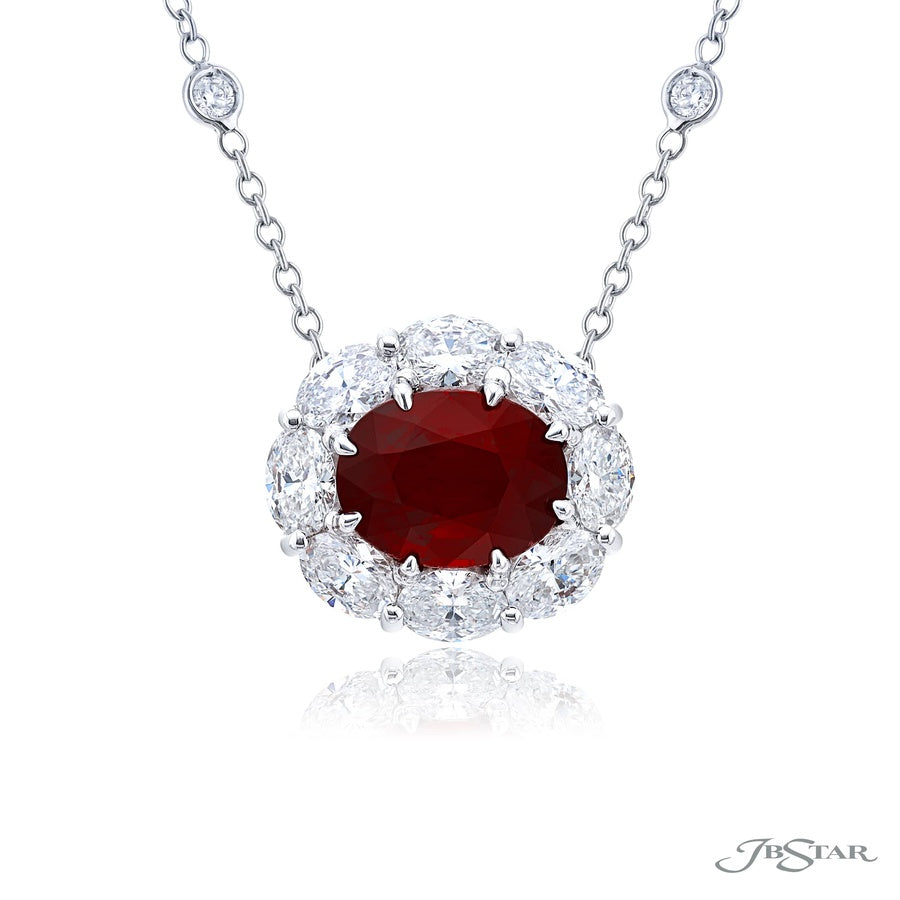 Exquisite Style: Our One-of-a-Kind 3.18 ct. Certified Encircled Ruby Pendant