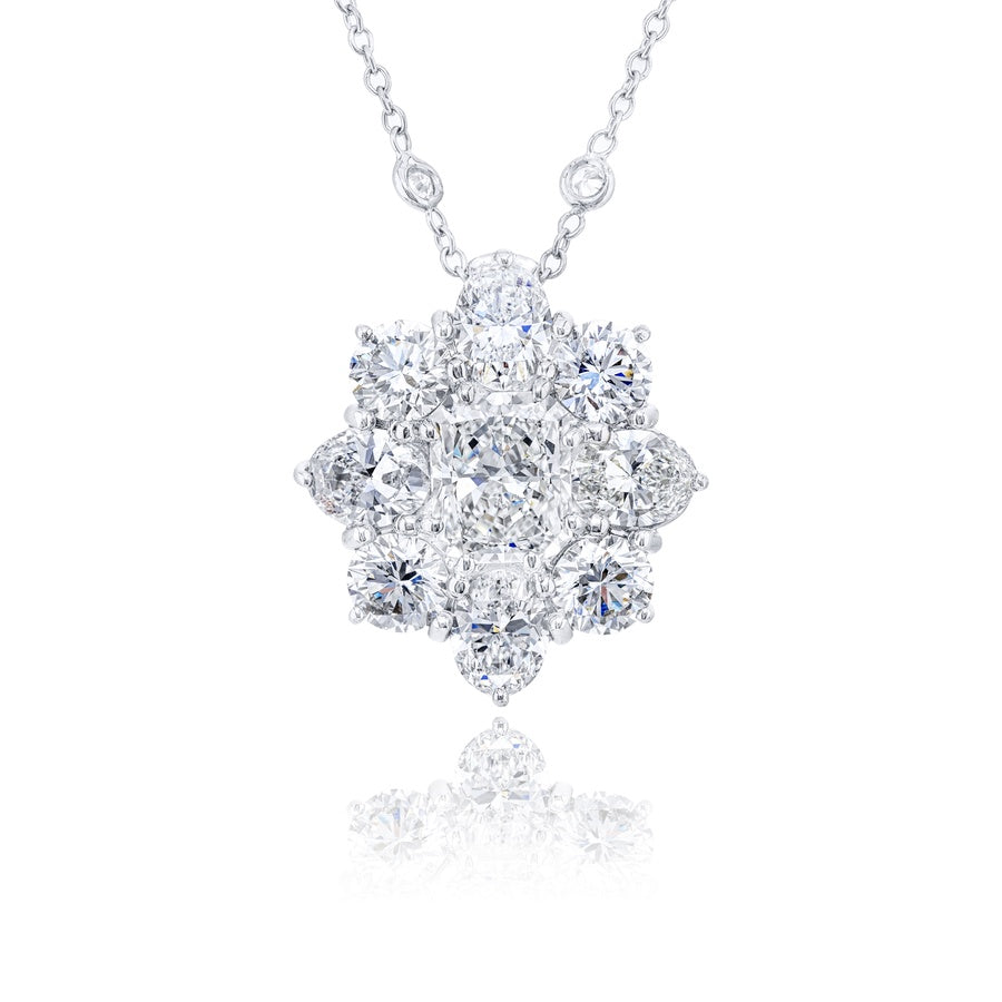 Platinum Radiant-Cut Diamond Certified Pendant