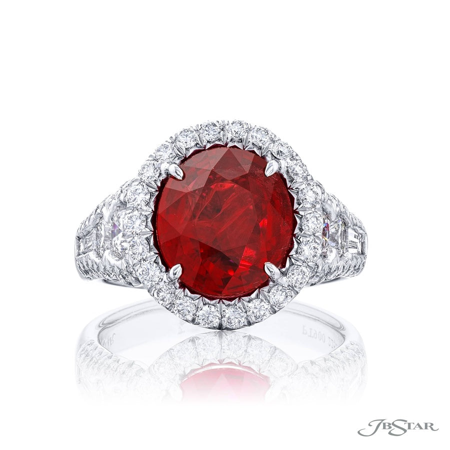 4.01 ct. Certified Burmese Ruby & Diamond Ring in Platinum