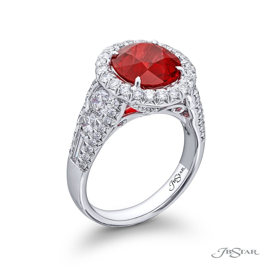 4.01 ct. Certified Burmese Ruby & Diamond Ring in Platinum