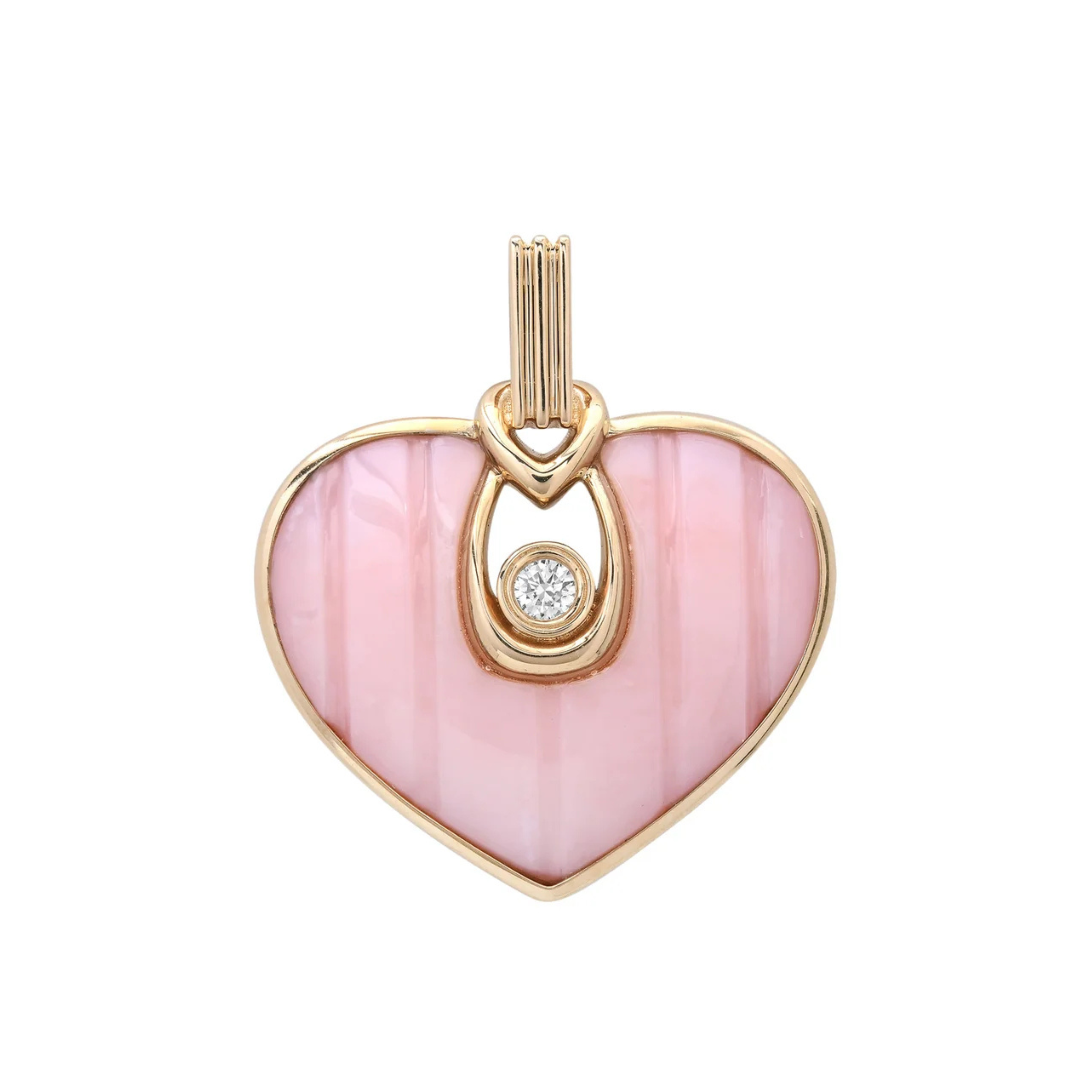 Love Pendant in Pink Opal