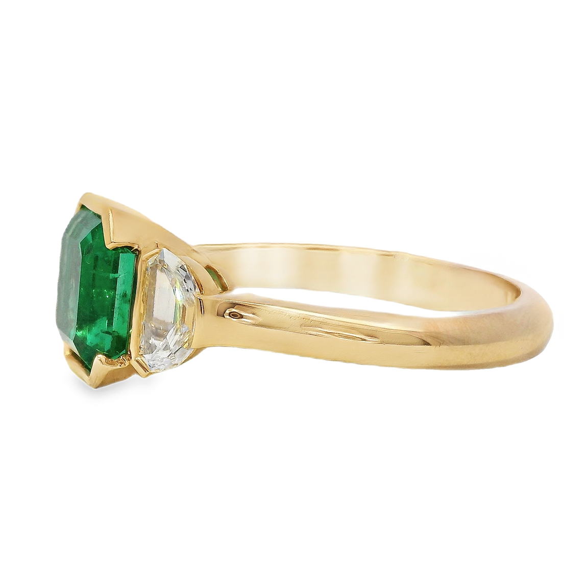Salavetti Emerald and Diamond Color Ring