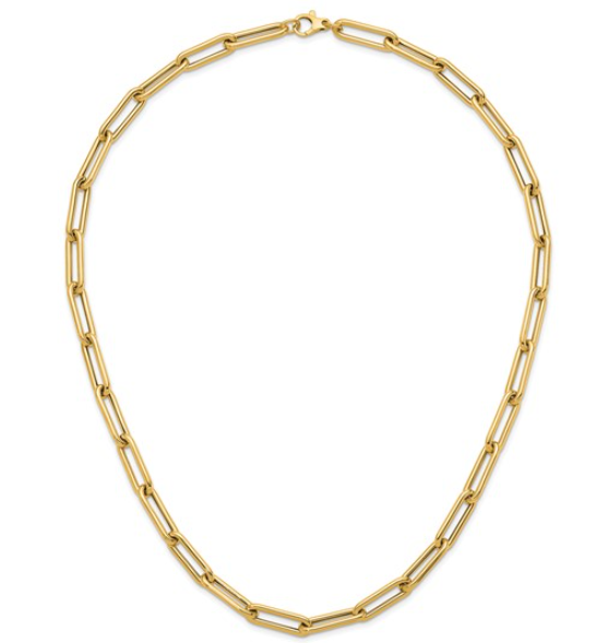 Polished Paperclip Link Chain Necklace