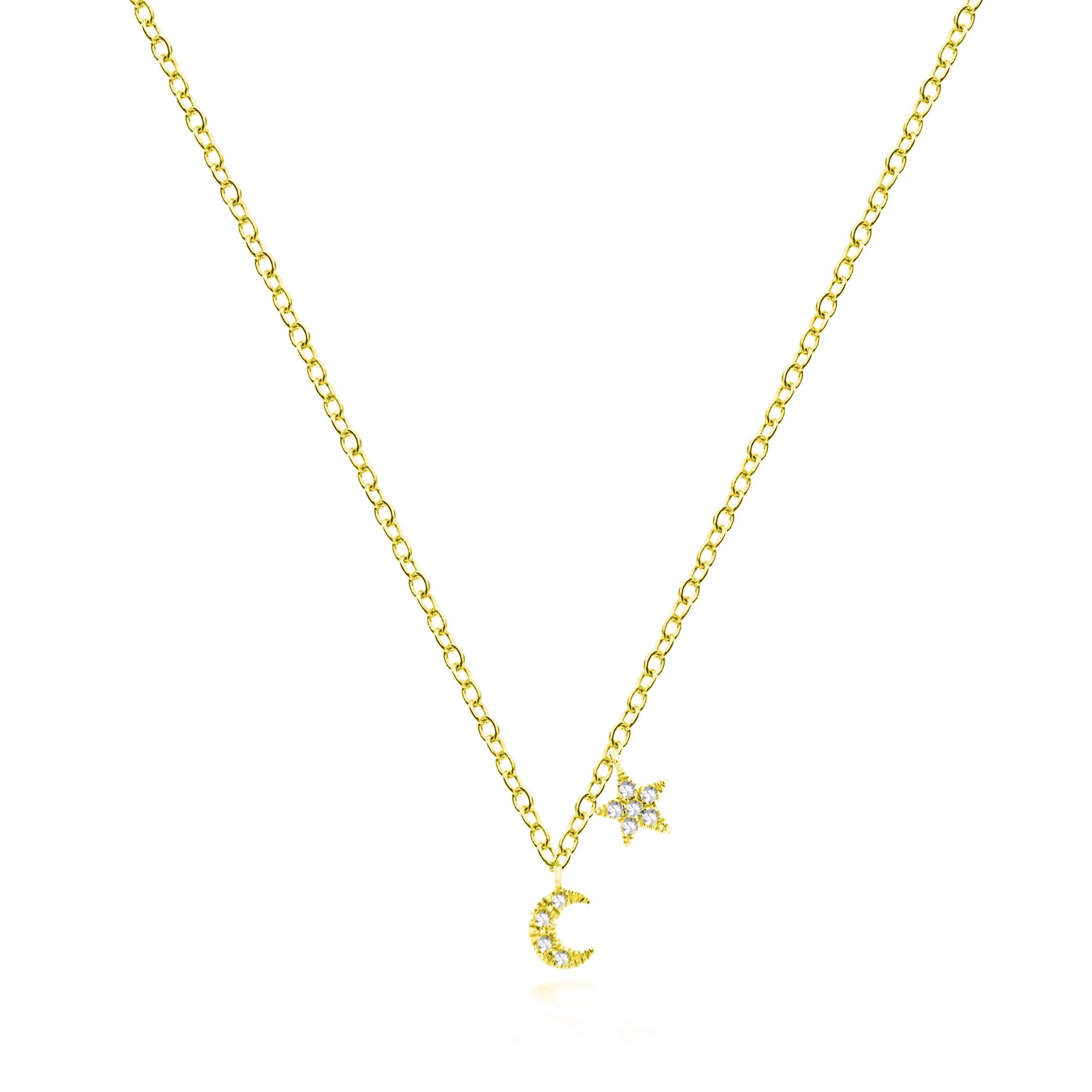 Mini Moon and Star Necklace