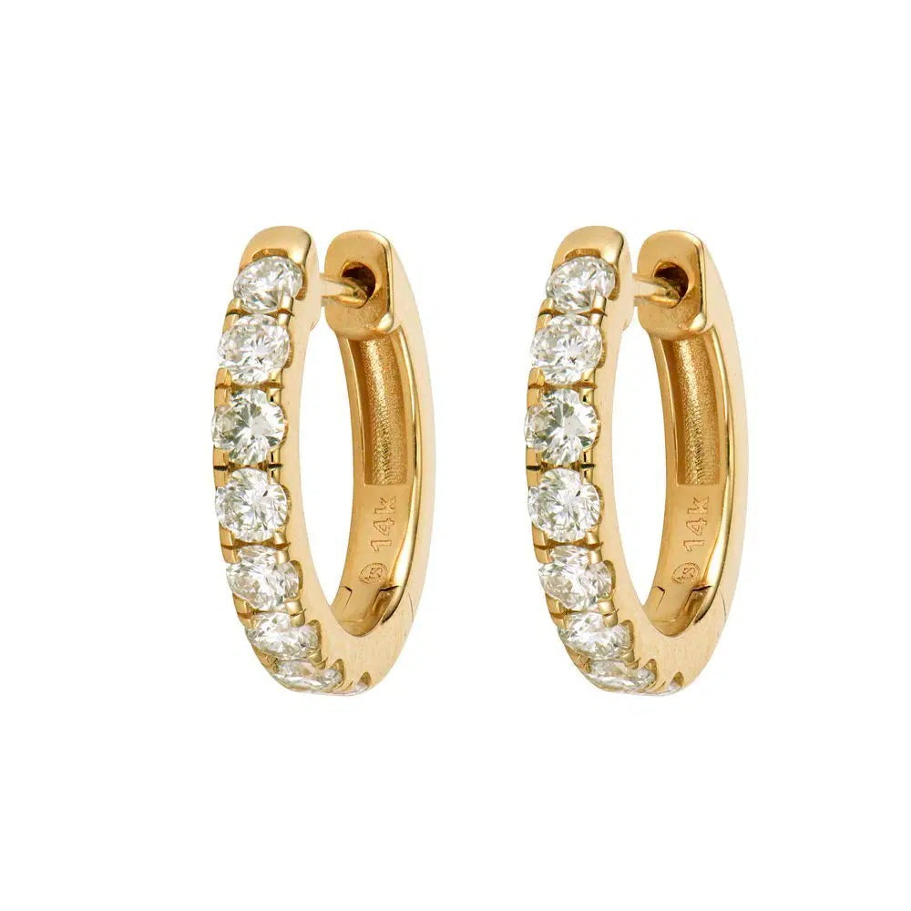 Medium Diamond Huggie Hoops