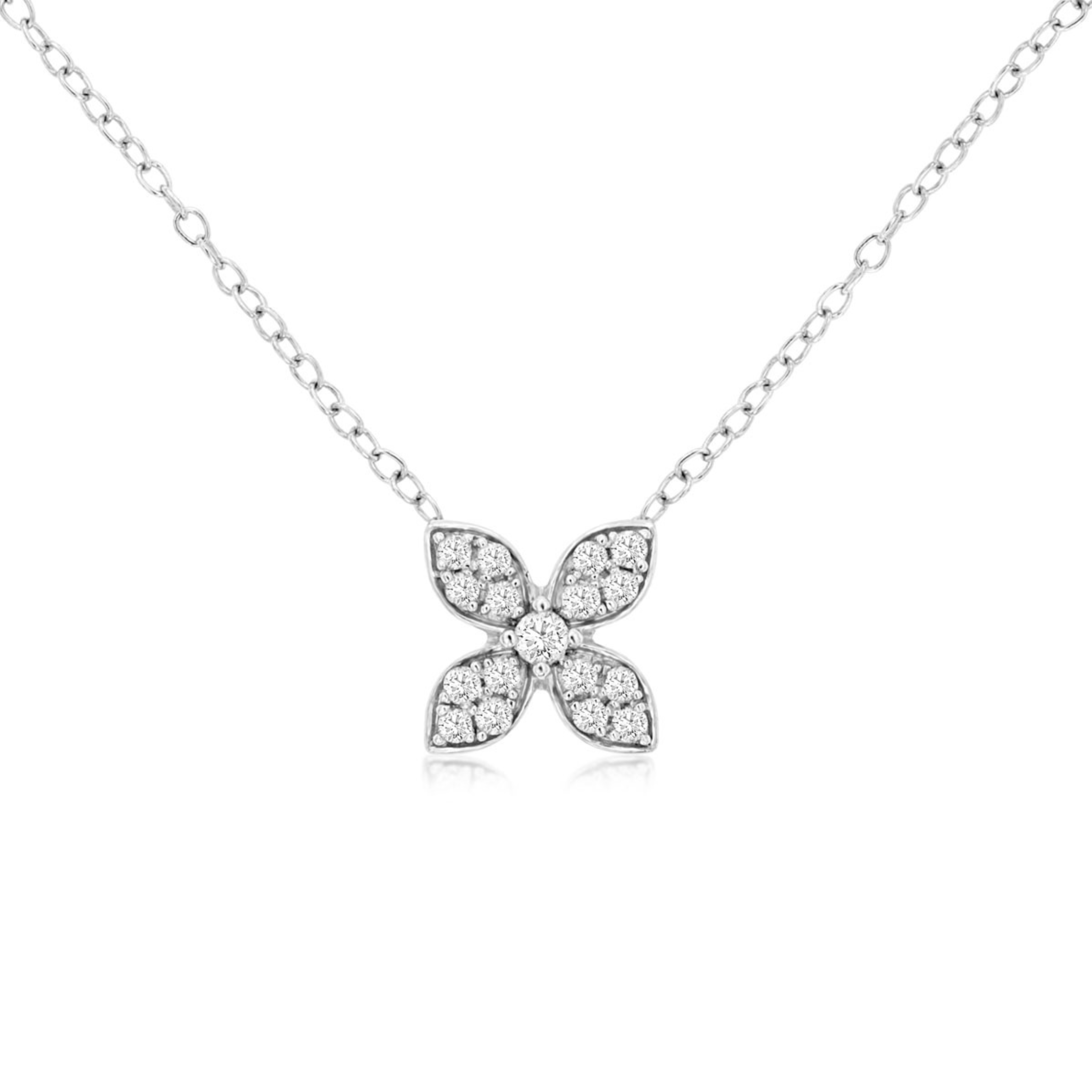 Diamond Flower Pendant Necklace