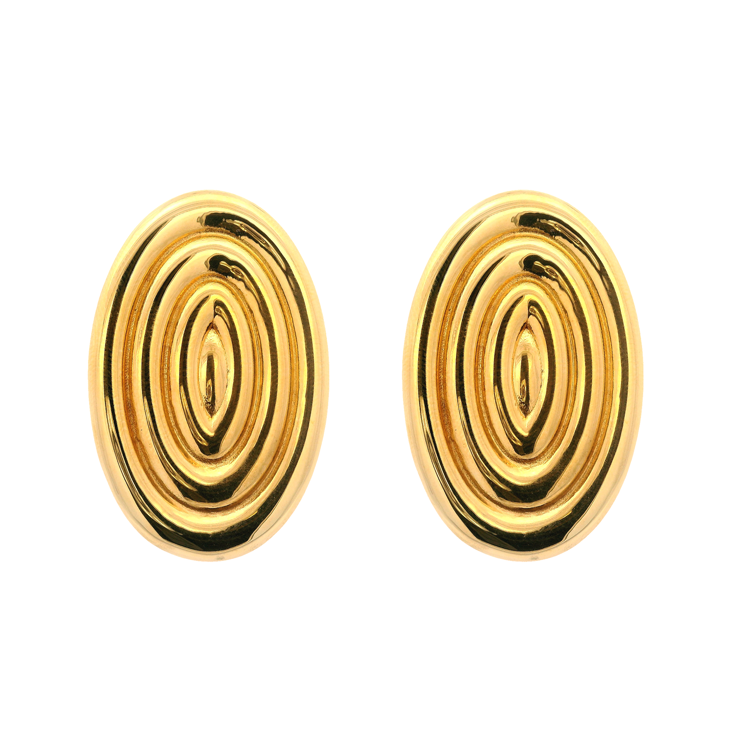 Oval Layered Pipe Earrings