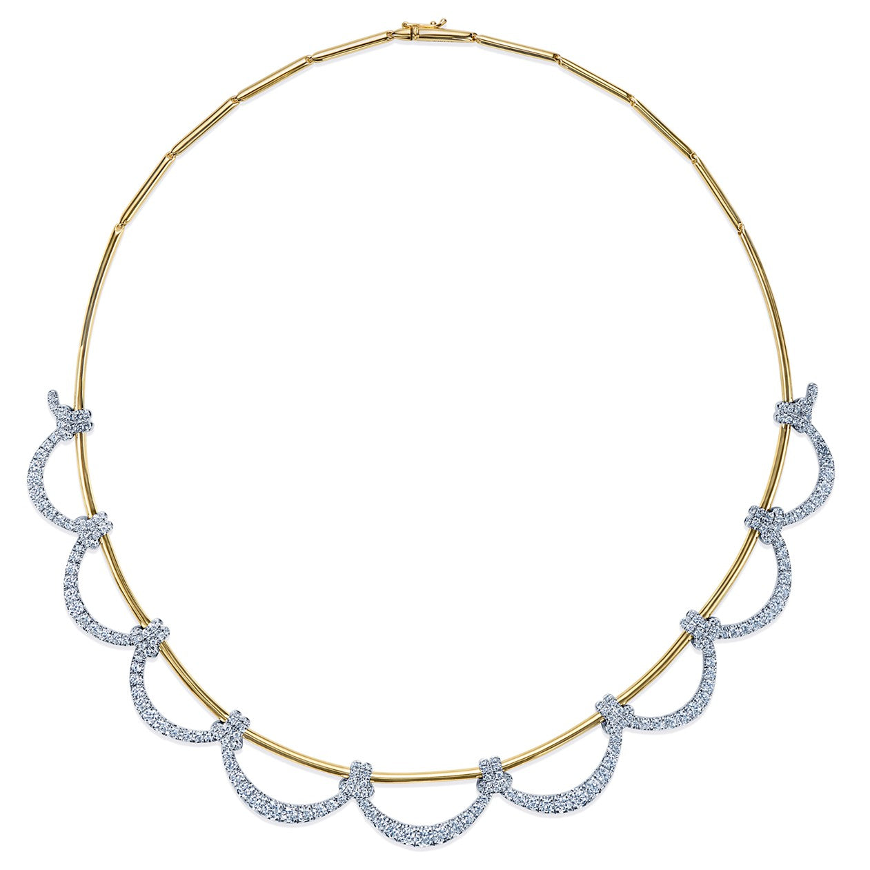 Entwine Diamond Scalloped Necklace