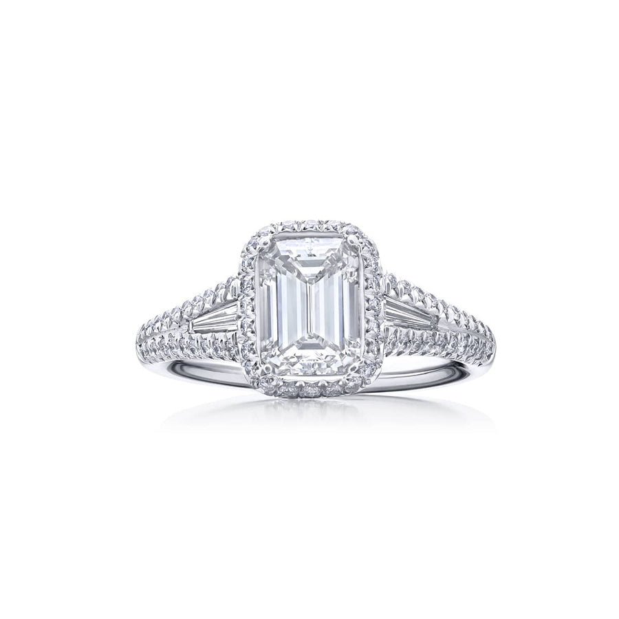 1.37 ct. GIA-Certified Emerald-Cut Diamond Ring in Platinum