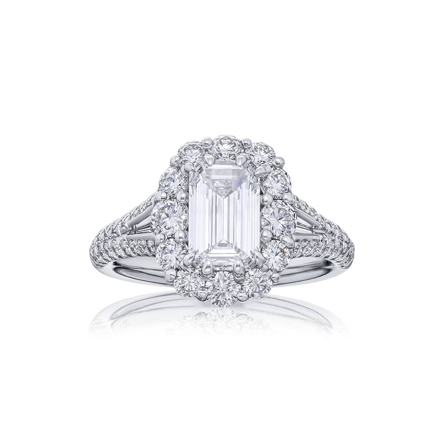 Platinum Marquise Diamond GIA Certified Micro Pave Engagement Ring