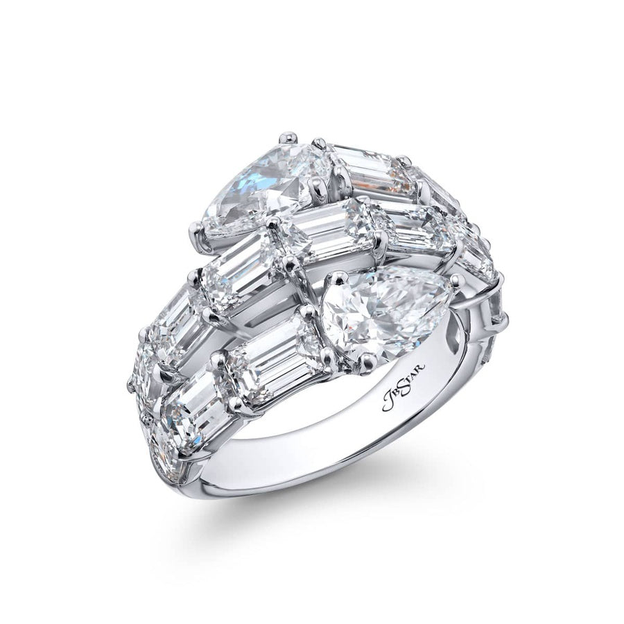 Platinum Pear-Shaped Diamond Certified Twogether Ring