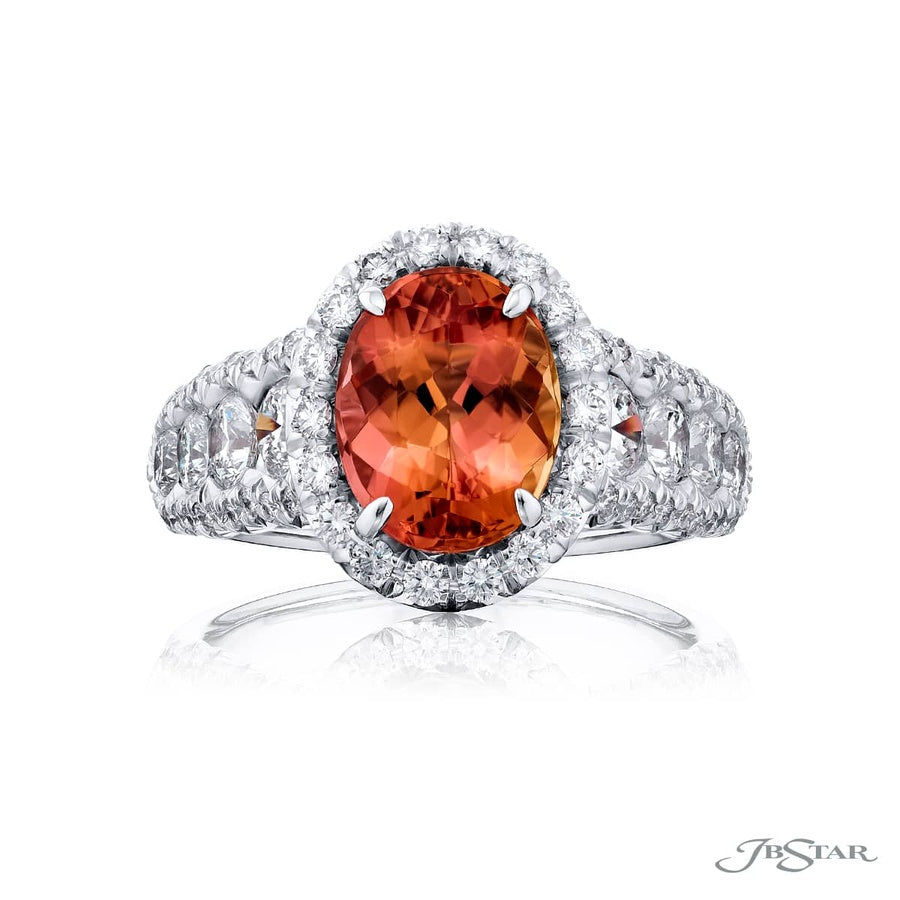 2.79 ct. Imperial Topaz & Diamond Ring in Platinum