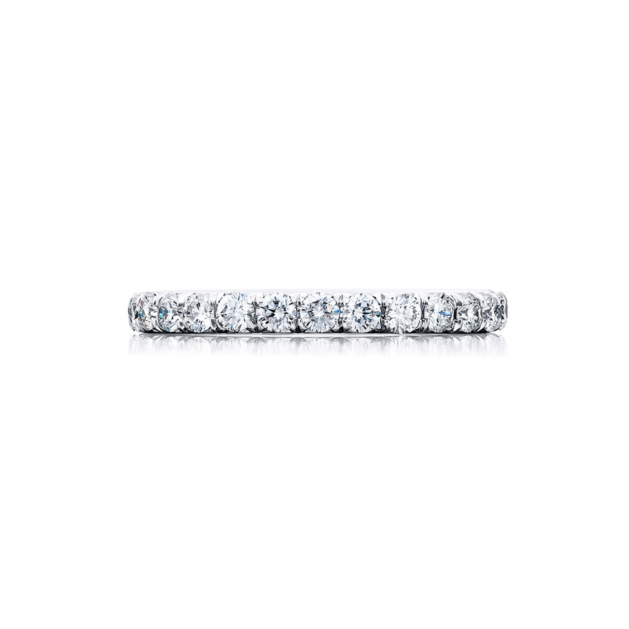 Platinum Round Diamond Single-Row Band