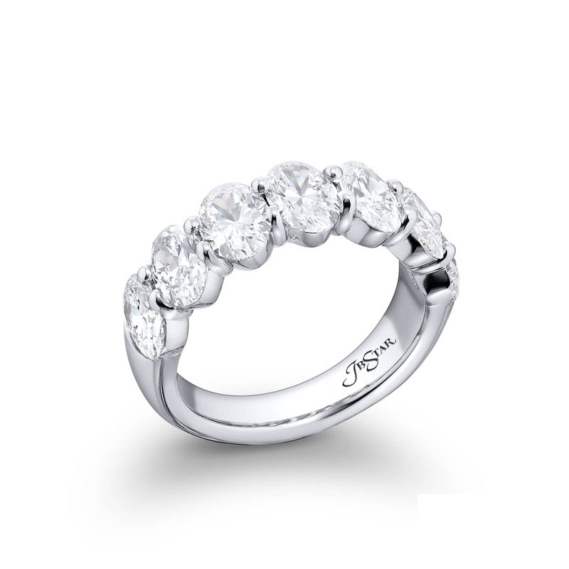 Platinum Oval Diamond Single-Row GIA Certified Band