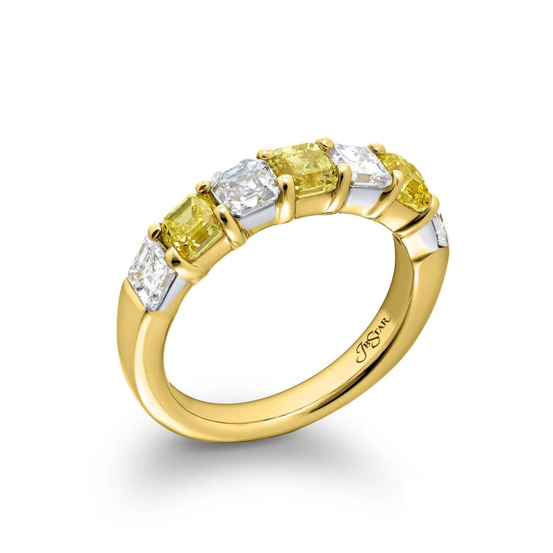 18K Yellow Gold Fancy Yellow Diamond Single-Row Band