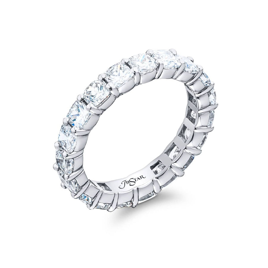 Platinum Cushion-Cut Diamond Eternity Band