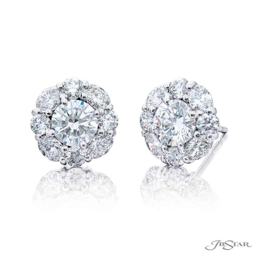Timeless Diamond Halo Stud Earrings