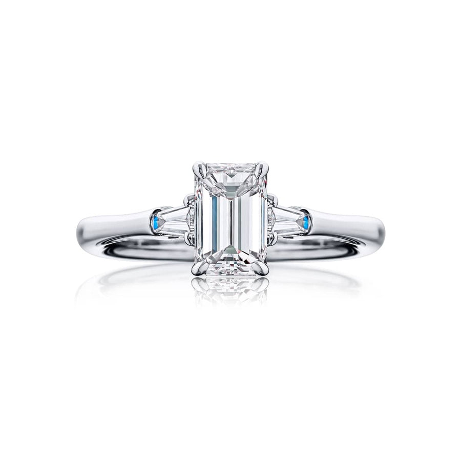 Platinum Emerald-Cut Diamond GIA Certified Engagement Ring