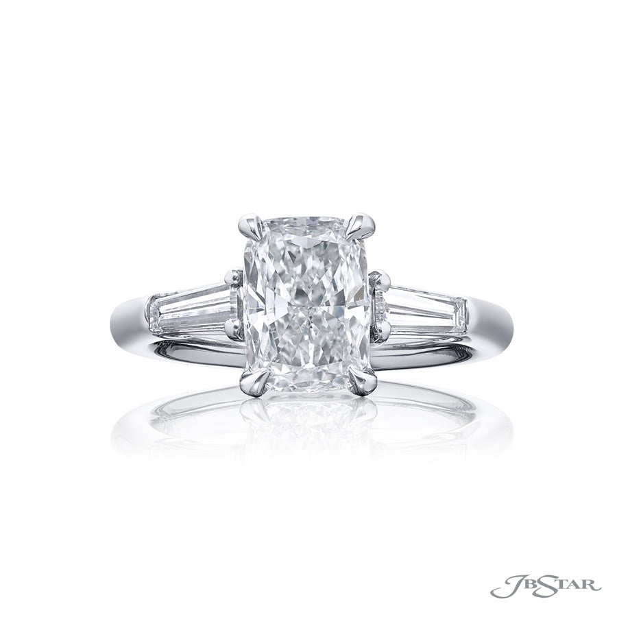 Platinum Cushion-Cut Diamond GIA Certified Engagement Ring