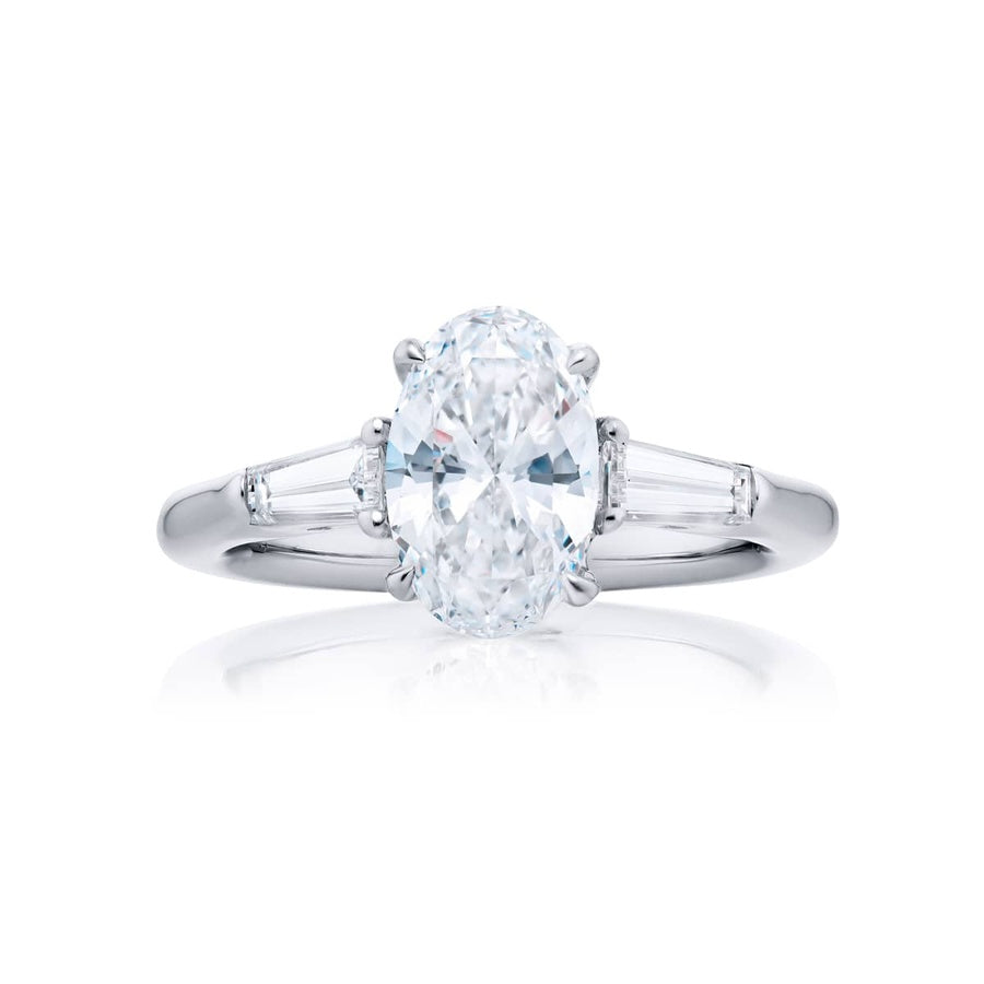 Platinum Oval Diamond GIA Certified Ring