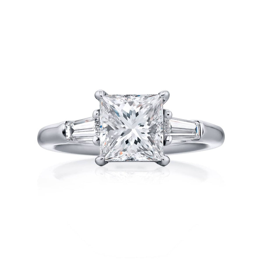 Platinum Princess-Cut Diamond GIA Certified Engagement Ring