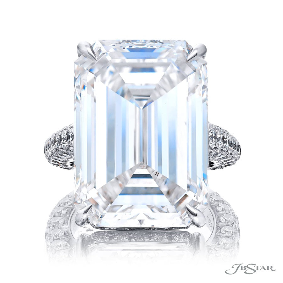Platinum Emerald-Cut Diamond GIA Certified Engagement Ring