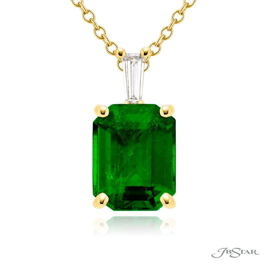 Exquisite Style: One-of-a-Kind 2.97 ct. Certified Vivid Emerald Pendant in 18KY Gold