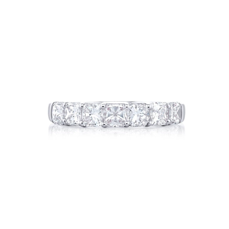 Platinum Radiant-Cut Diamond Single-Row Band