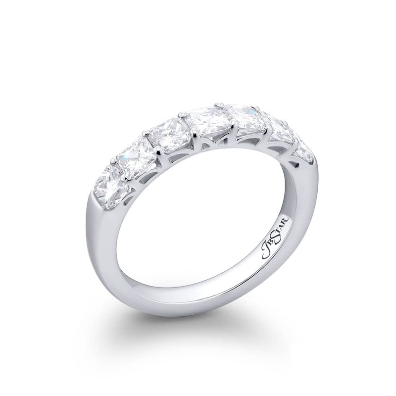 Platinum Radiant-Cut Diamond Single-Row Band