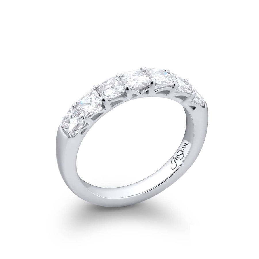 Platinum Radiant-Cut Diamond Single-Row Band
