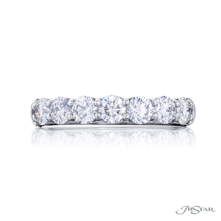 Platinum Round Diamond Single-Row Band