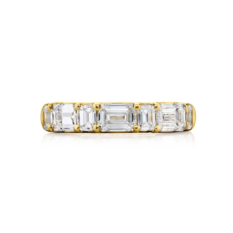 18K Yellow Gold Emerald-Cut Diamond East-West Band