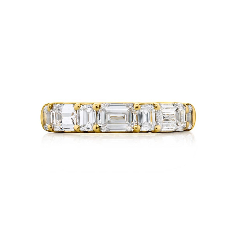 18K Yellow Gold Emerald-Cut Diamond East-West Band